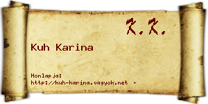 Kuh Karina névjegykártya